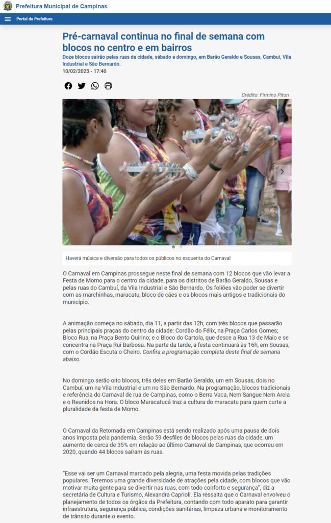 Matéria de imprensa sobre o Escuta o Cheiro